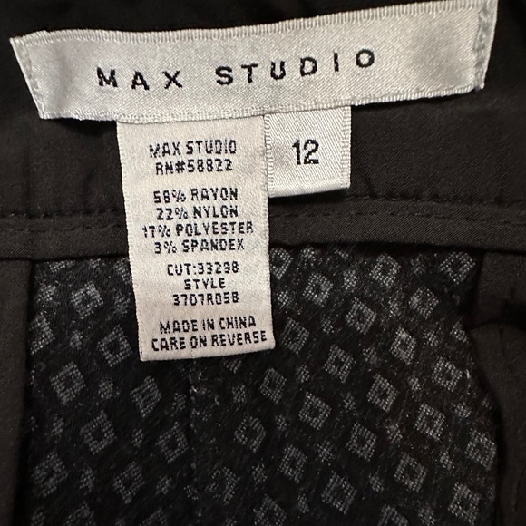 Max Studio Patterned Trousers side zipper Size 12 - Picture 2 of 8